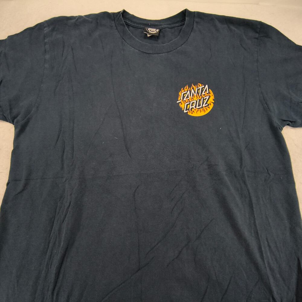 Santa Cruz Casual Crew Neck Short Sleeve Graphic Shirt Mens Size Large L Black